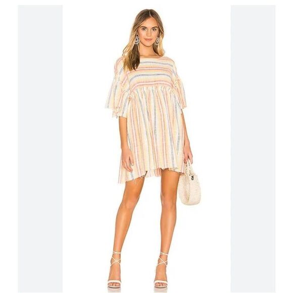 Free People Summer Nights Striped Dress Yellow Sz sm - Picture 1 of 11